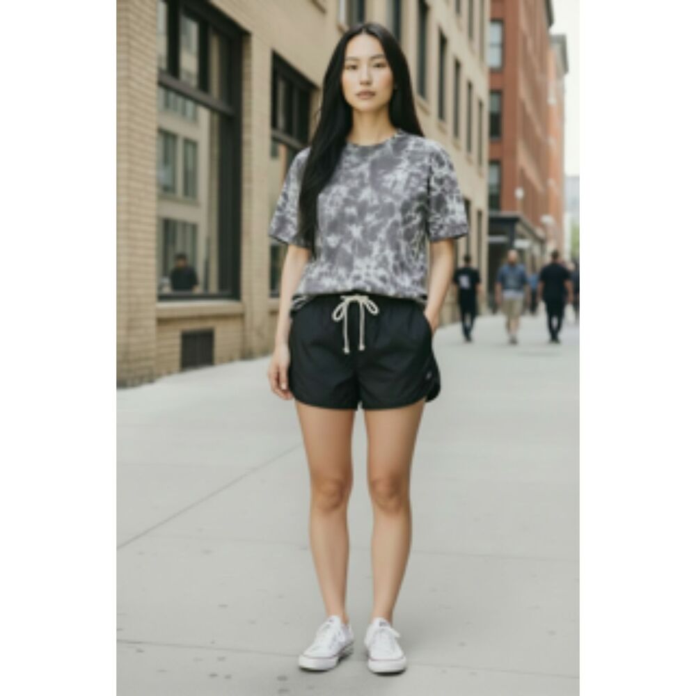 Lululemon Women's Pima Cotton Gray Tie Dye Crew Neck Short Sleeve T-Shirt Size 2